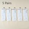 5 Pairs of Men's Spring and Summer Thin Mesh Solid Color Sweat-absorbing and Anti Slip Casual Boat Socks