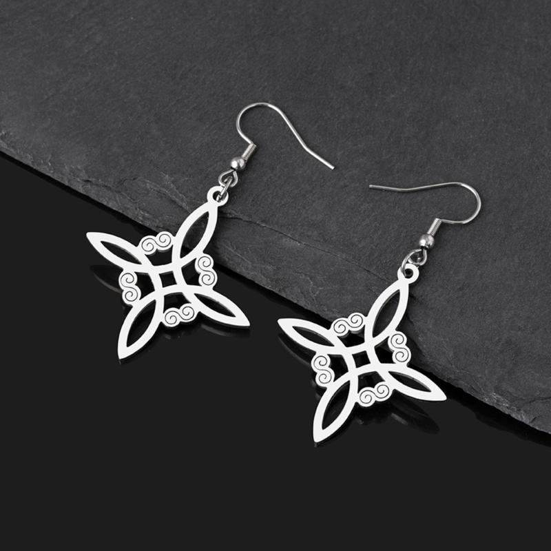 Simple Alloy Witchcraft Drop Earrings Hollow Amulet Witch Knot Pendant Earring Unique Charm Dangle Earrings Jewelry