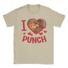 Unisex I Love Punch Cute Baby Monkey Heart T Shirt  Pure Cotton Tops Funny Short Sleeve Round Collar Tees Gift Idea TShirt