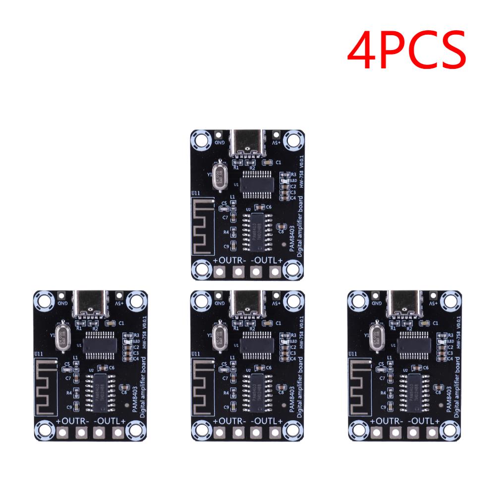 XH-A155 Mini PAM8403 Amplifier Board 5W+5W Class D BT Digital Power Amplifier TYPE-C Power Supply for Speakers Above 4 Inches