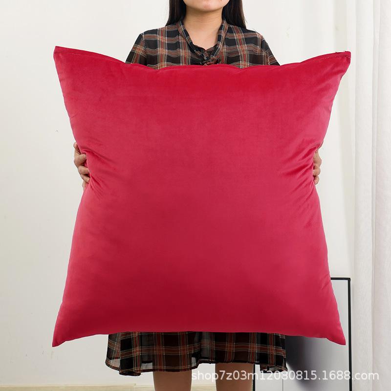 Soft Velvet Large Square Pillow Cover Sofa Cushion Living Room Back Bedside Cushions Case Protector Solid Color 80x80CM