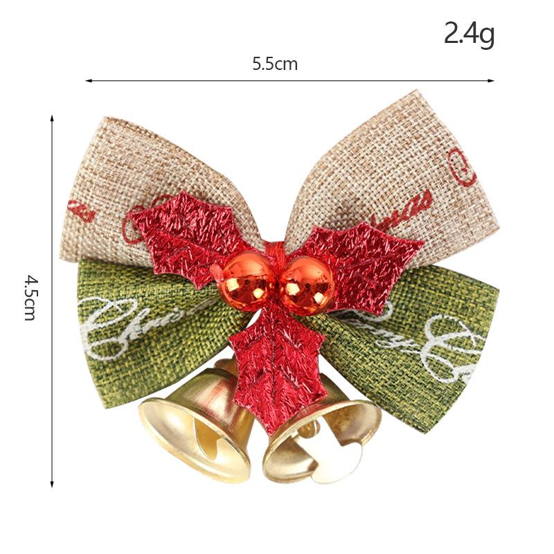 Christmas Bell Bow Gold Red Bowknot Christma Decoration for Gift Box Xmas Tree Hanging Pendant Merry Christmas  Supplies
