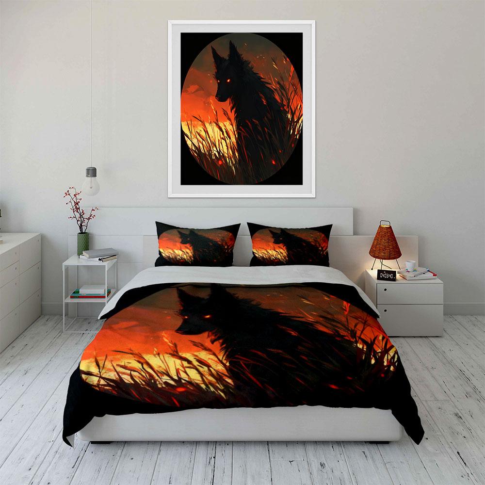 Wild Wolf Decorative Set Soft Comfortable Duvet Cover Bedding Set Included 1*Duvet Cover & 2*Pillowcases, Gift