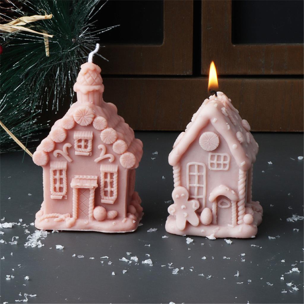 Silicone Moulds House Shape Candle Molds Ornament Christmas House Castings Molds Plaster Molds Epoxy Resin Molds