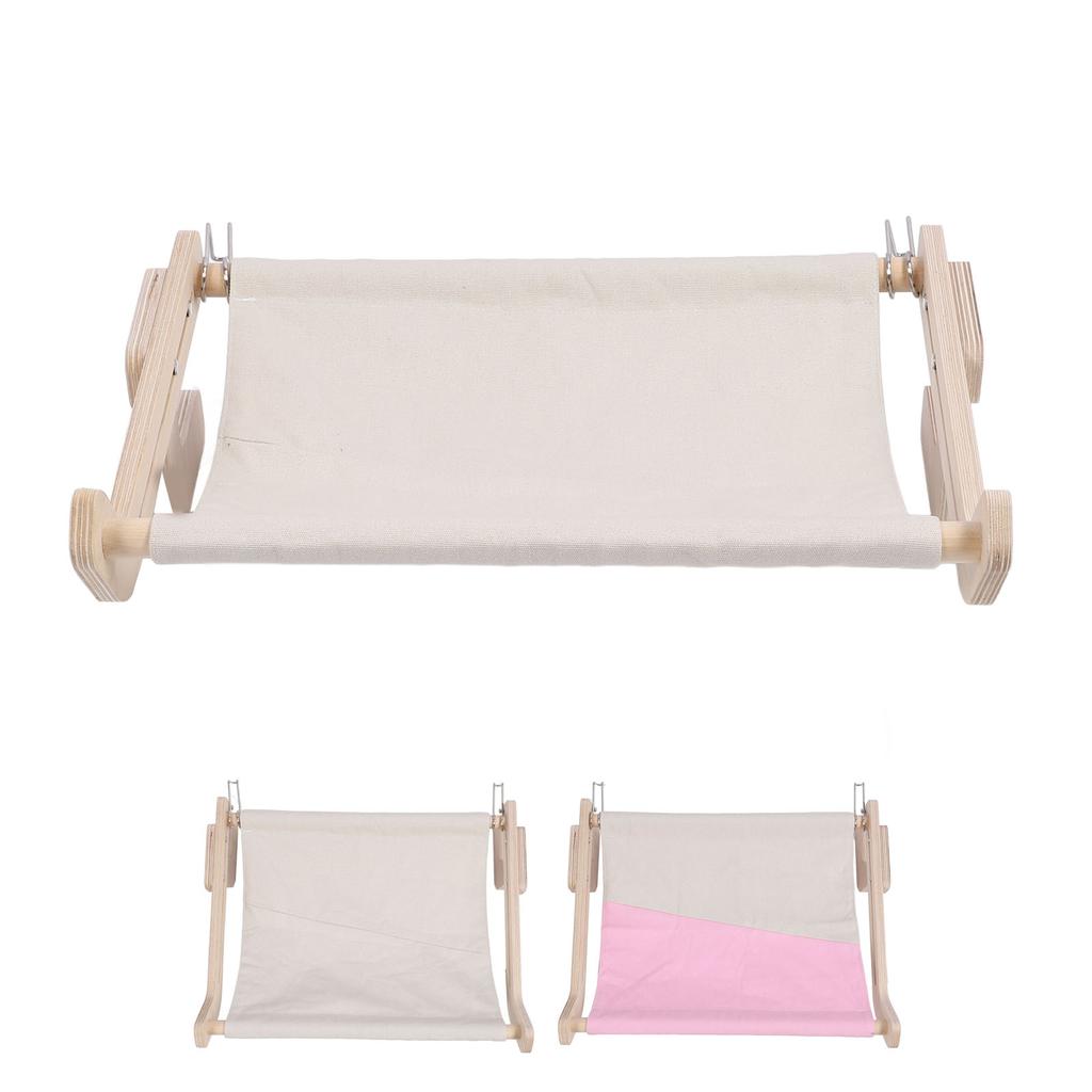 Katzenbank-Fensterstange, Holzrahmen, stabile Struktur, bequeme Wandhalterung, Katzenhängematte am Bett