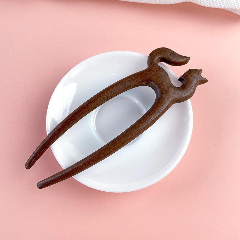 

Милая кошачья U-образная сандаловая заколка для волос, Новая китайская ретро заколка-диск для волос, Аксессуары для ханьфу в древнем стиле, Аксессуары для головы