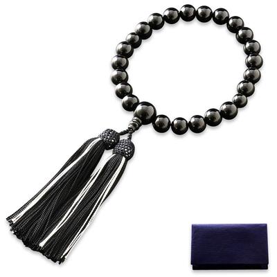 Kyoto Buddhist Altar Hayashi Prayer Beads for Men Pure Silk 2 Colors Head Tassel Black Onyx Bag Onyx Kyoto Prayer Beads Funeral Can Be Used by All