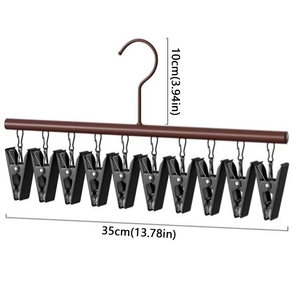 Wooden Wooden Storage Rack 10 Clips Socks Hanging Rack No Trace Drying Rack  Wardrobe Storage
