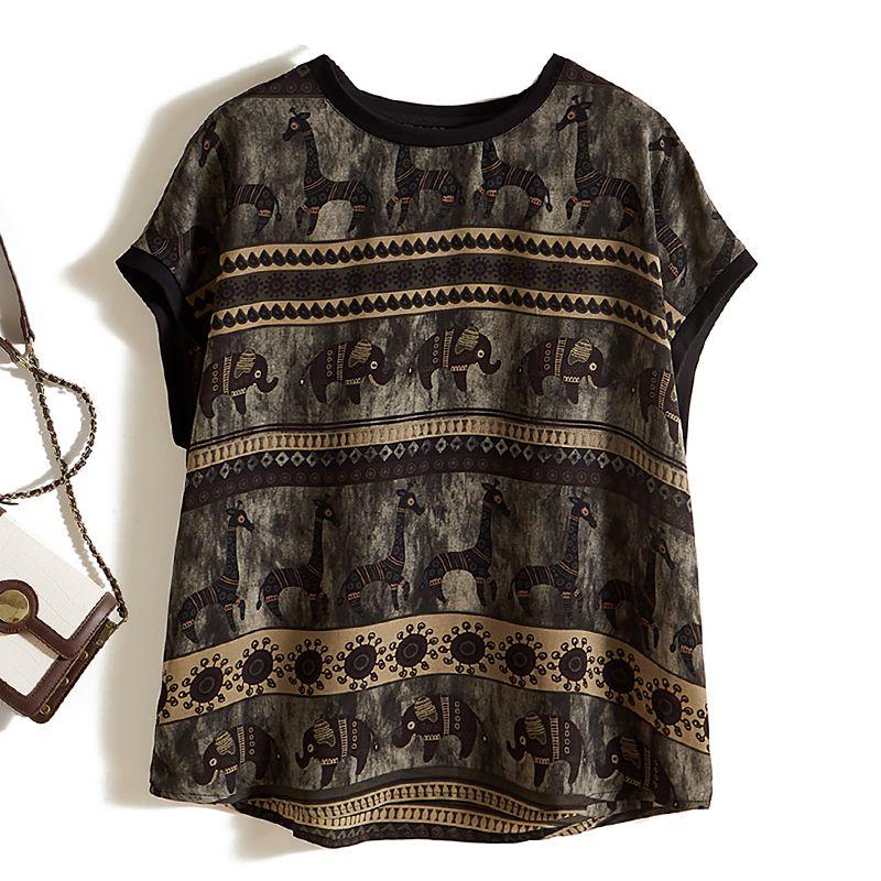 

Cartoon Cartoon Popular Design Summer Raglan Sleeve Lazy Style Women Casual Loose Large Shirt T-shirt Inclusive Wear Color 4XL