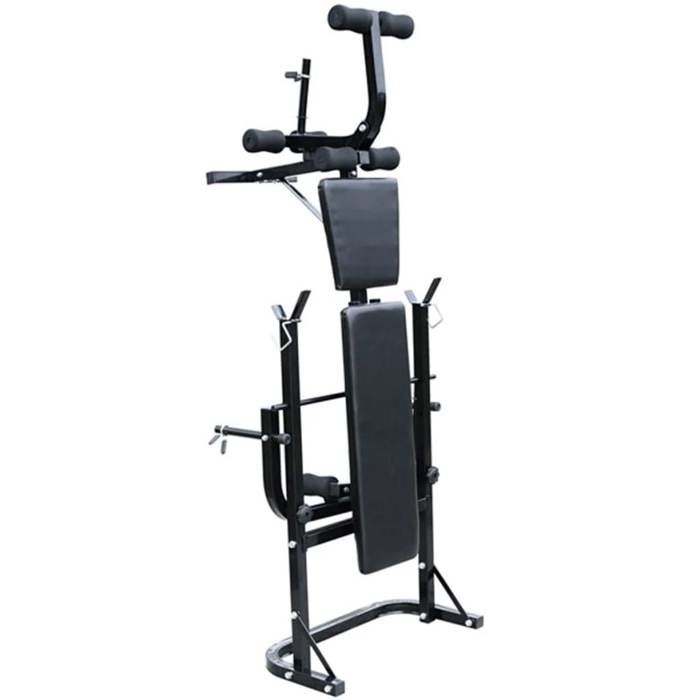 VidaXL Banc de Musculation Complet Pliable avec Haltère Long et Set d’Haltères 270166