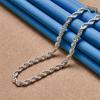 925 Sterling Silver Oval Simple Twist Rope Necklace for Women Fashion Party Favor Wedding Jewelry Accessories