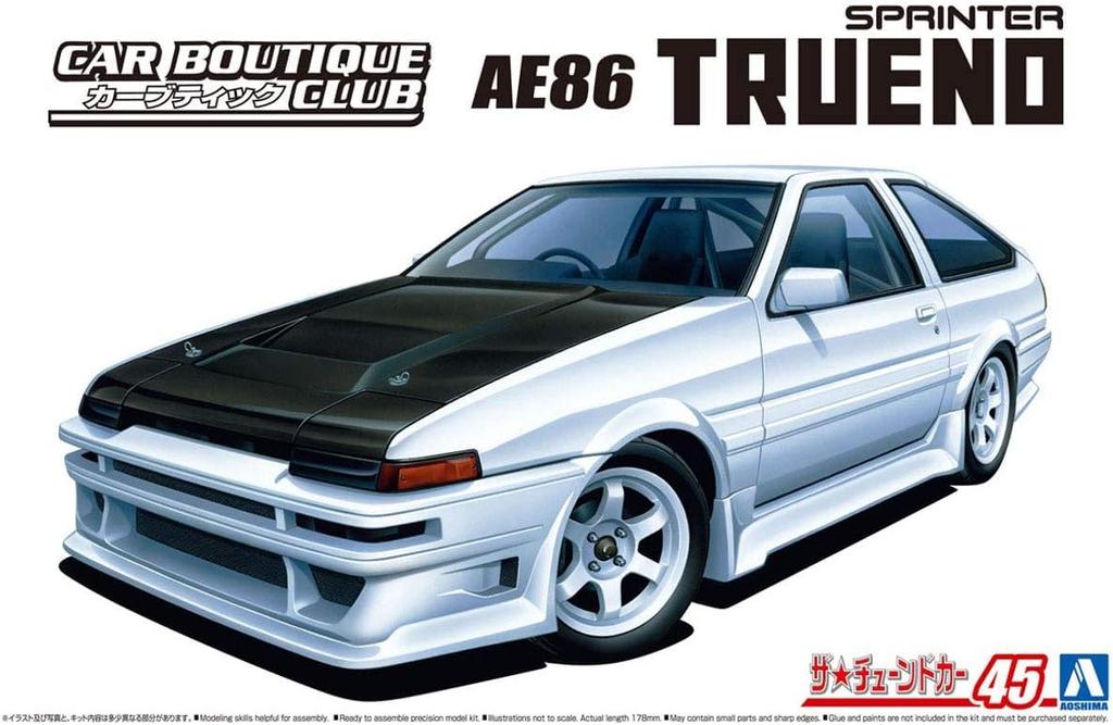 Aoshima Bunka Kyozai (AOSHIMA) The Tuned Car No. 45 1/24 Car Boutique Club AE86 Trueno '85 (Toyota) Plastic Model