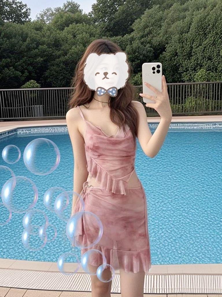 Women's Three-Piece High-End Bikini Set: Conservative, Stylish Seaside Vacation or Hot Spring Swimwear