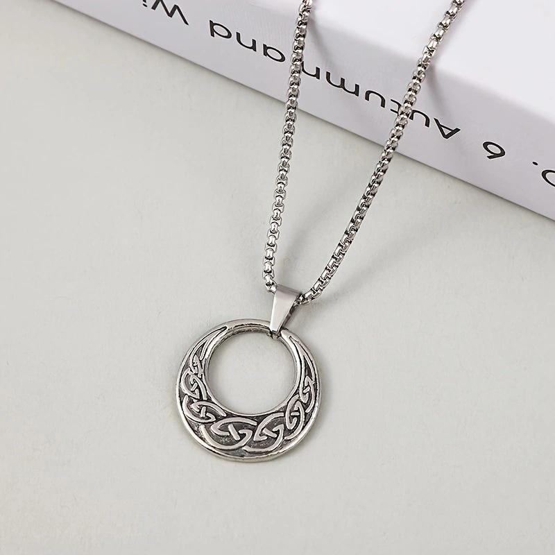 Retro Wolf Head Pendant Necklace - Men's Zinc Alloy Electroplated Wolf Tooth Design