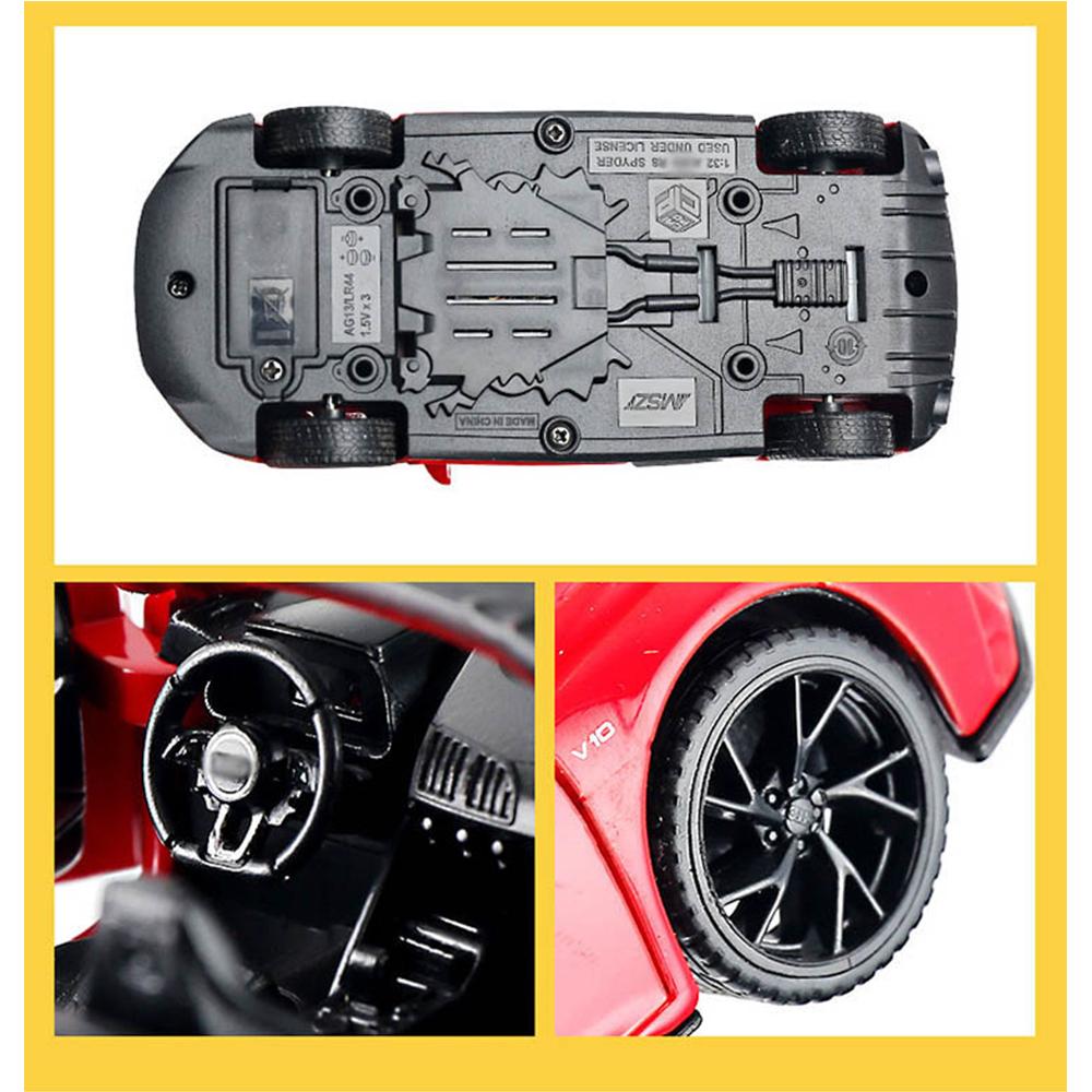 1/32 Scale R8 Spyder 2020 Model Car Diecast Toy Vehicle Collection Gift