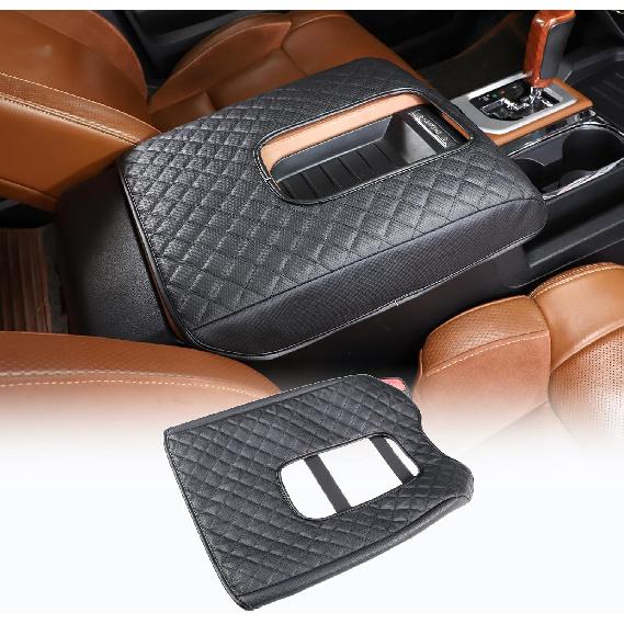CHEAYAR Center Console Armrest Cover Kit,Console Armrest Cushion Automotive Customized Console Armrest Cushion, Fit for Toyota Tundra 2014-2020 Plaid - Carbon fiber patt