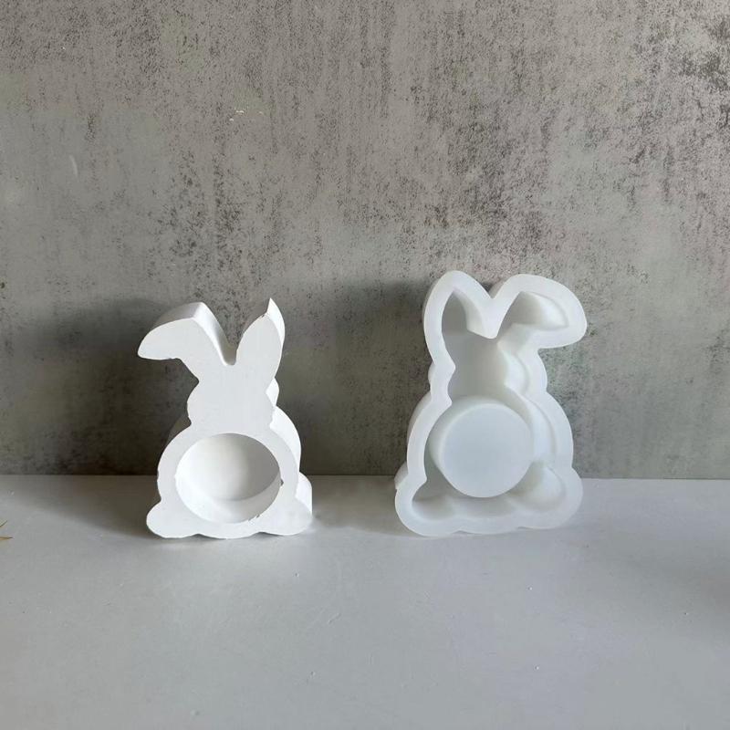 Resin Epoxy Candlestick Silicone Mold Candle Base Mould Rabbit Candle Holders Molds DIY Ornaments Home Decorations