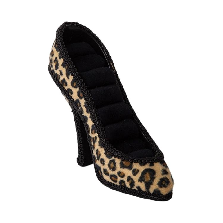Dekorativer High Heel Schmuckhalter mit weichem Flanellfutter zur Aufbewahrung von Ringen und Ohrringen Ausstellungsständer