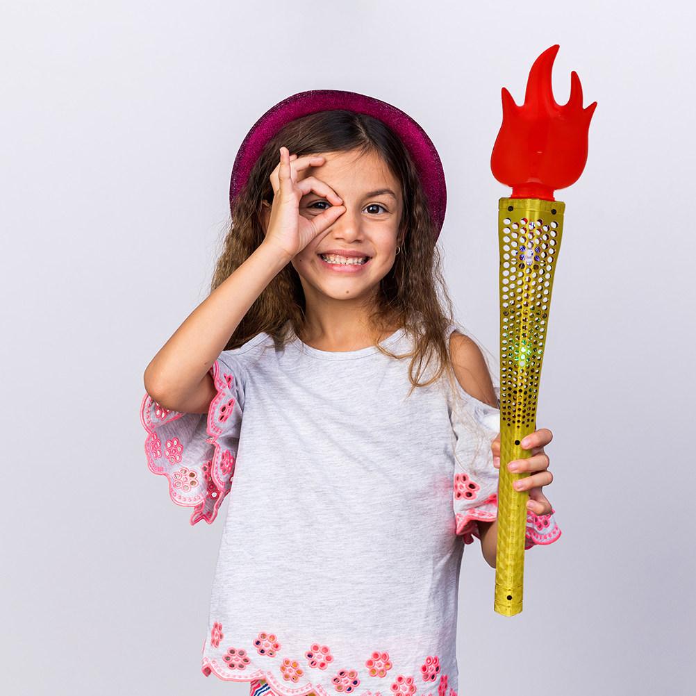4Pcs Artificial Torch Props Handheld Portable Lightweight Fun Cheering Cosplay Photo Props Stage Performance Party Supplies