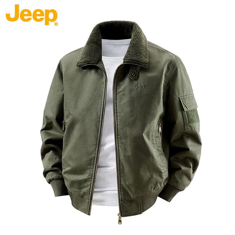 Jeep Herren Warme Fleece-Arbeitsjacke im amerikanischen Stil