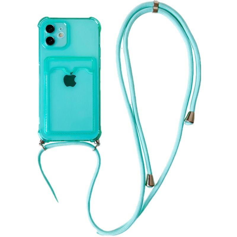 iPhone11 mobile phone case 11promax Apple 11/11 messenger lanyard XR soft 1plus transparent card bag