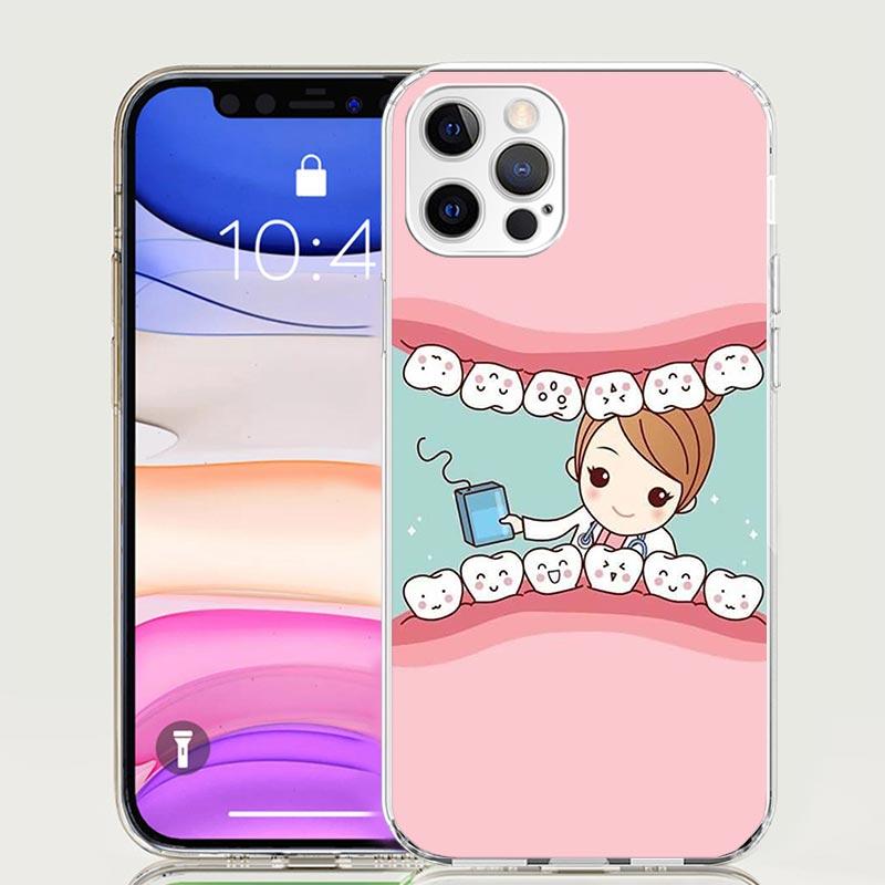 Wisdom Teeth Dentist Tooth Case Phone Cover for Apple iphone 16 15 14 13 12 Mini 11 Pro Max 16E X XS XR 7 Plus 8 + SE 2020 Trend