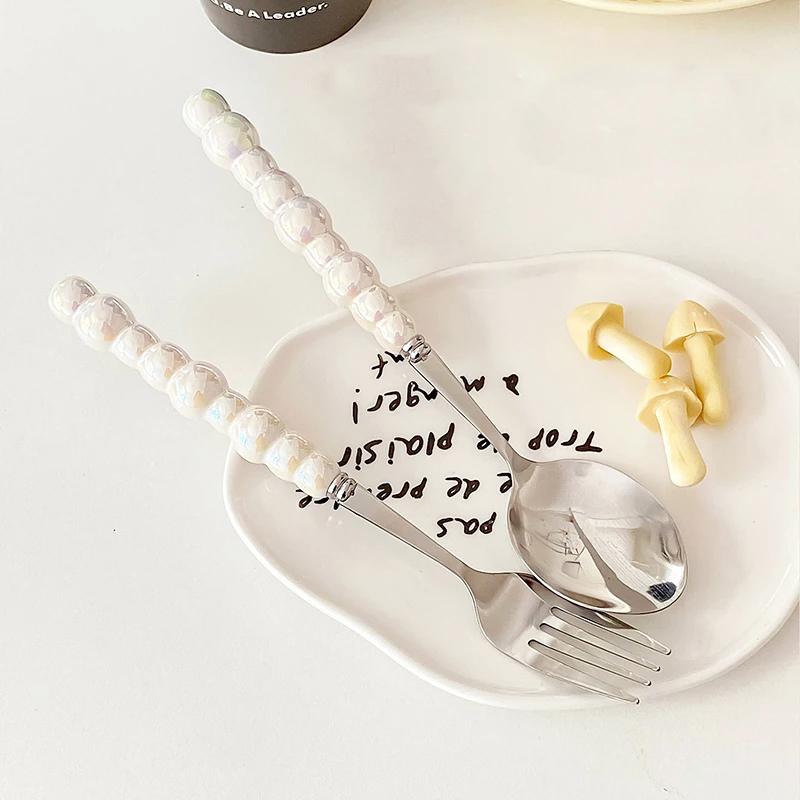 16PCS Pearl Tableware Set Ins Style Creative Gift for Home Tableware Wedding Tableware Table Decoration Supplies Wedding Faviour