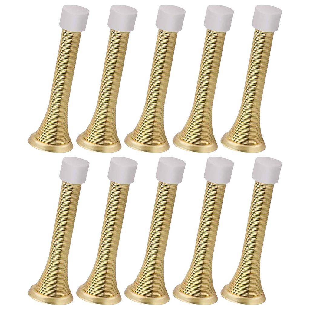 10Pcs Heavy Duty Spring Door Stopper with Rubber Bumper AntiCollision Wall Protector for Kitchen Bedroom Office