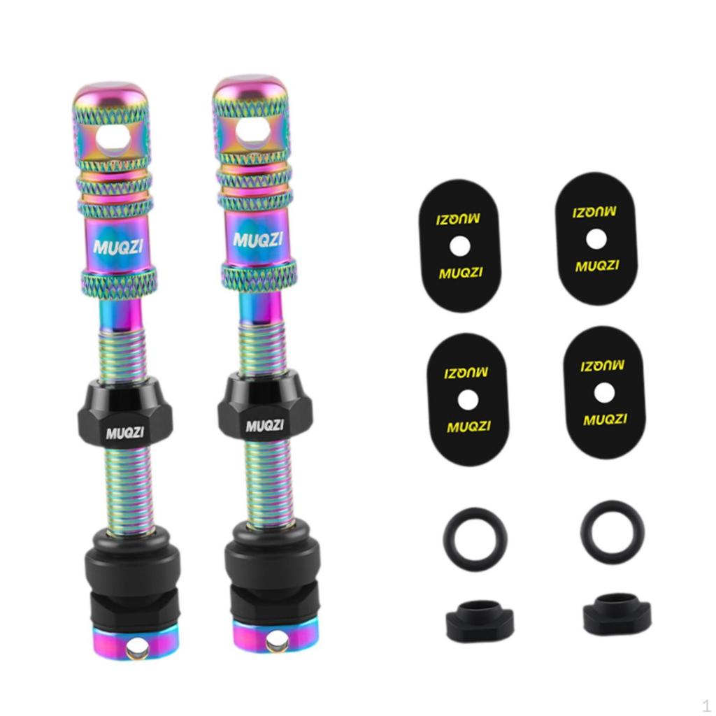 2 Pieces Aluminum Alloy Tubeless Presta Valve Stem with Core Remover Tool for Most Rims