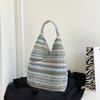 New Fashion Casual Bag Large Capacity Shoulder Bag Women's Handbag Woven Bag Striped Bag Tote Bag