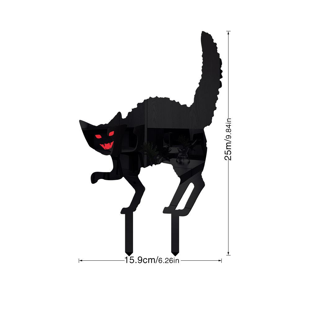 Halloween Horror Cat Acrylic Outdoor Courtyard Decoration Ground Insert Garden Garden Silhouette