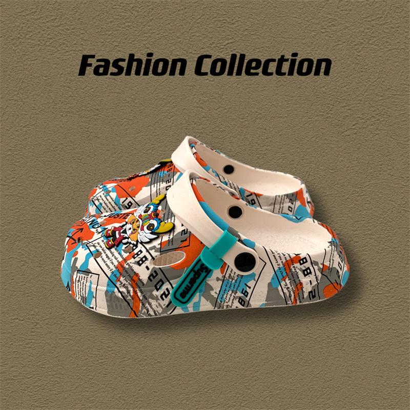 Cool slippers women's summer outer wear household thick-soled non-slip hole shoes ins couple beach slippers men