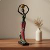 2 Pieces African Woman Figurine Cultural Decor Ethnic Resin Sculpture Exotic Design Women