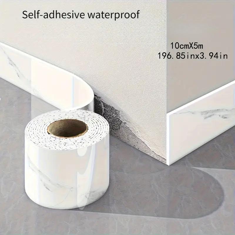 1PZ 5m x 10cm Battiscopa Autoadesivo Ispessimento Schiuma Flessibile Adesivi Murali Nastro Vita per Davanzale Scale