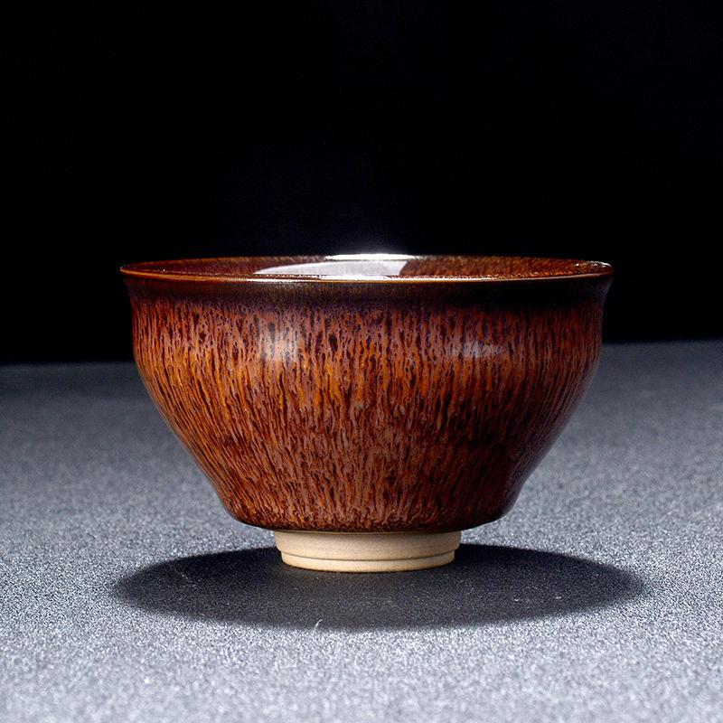 NEW Brushed Jianzhan Firewood Master Ceramic Kiln Large Tasting Tianmu Glaze Bowl Tea Douli Cup