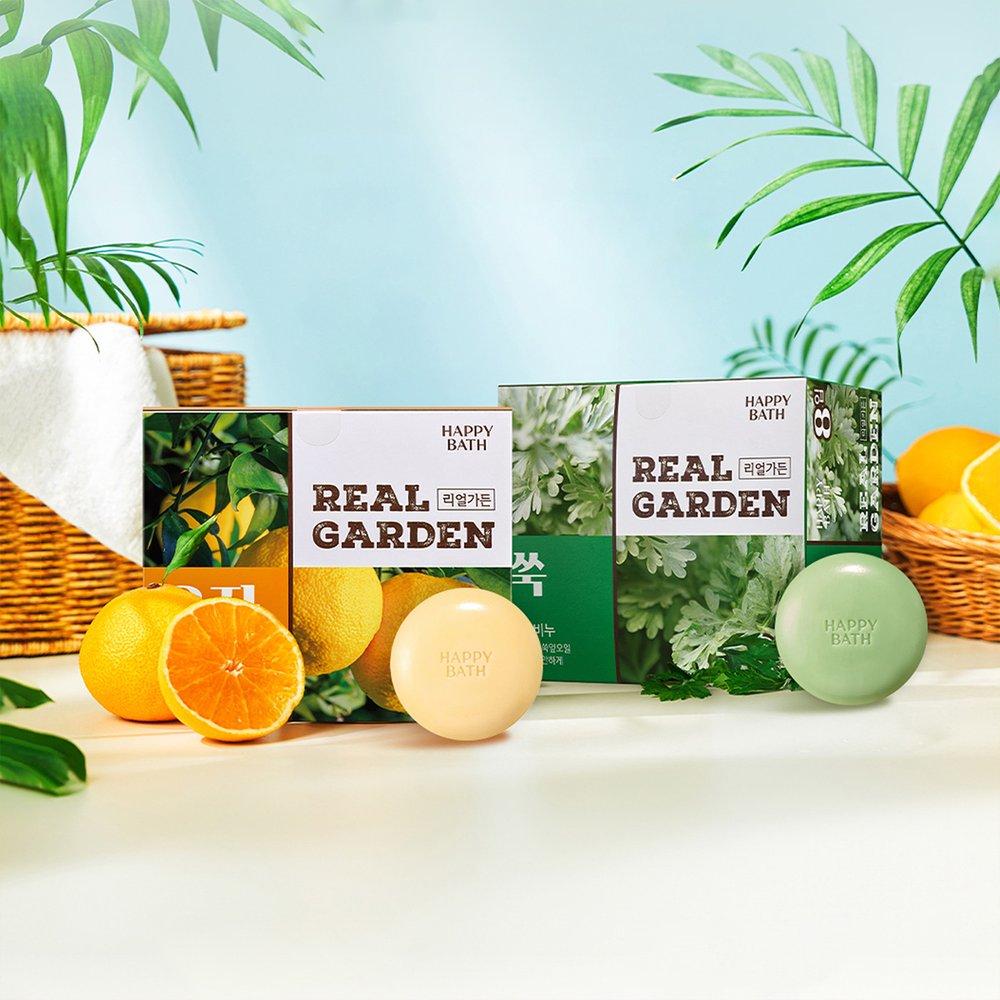 HAPPY BATH Real Garden Yuja Vitamin Soap 8-piece Set