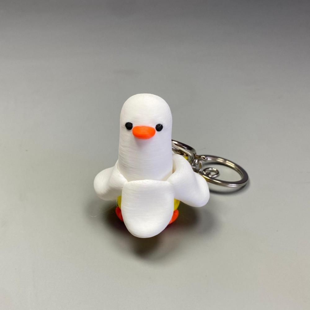 Wear-Resistant Clicker Toy Keychain 3D Printed Banana Duck Keychain Mini Fidget Toy  Students