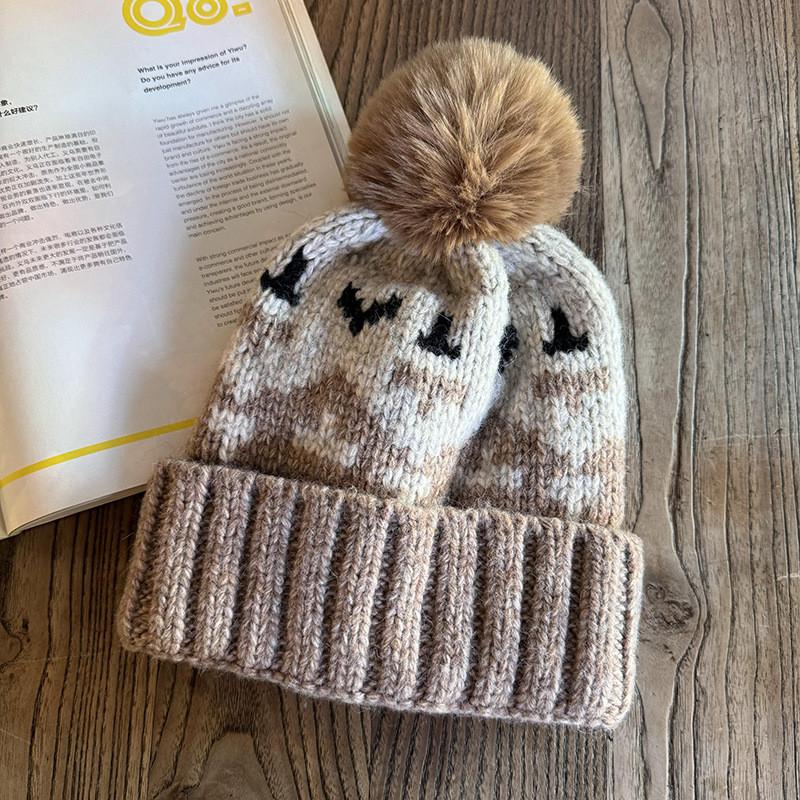 Retro Knitting Trendy High Top Beanie Warmth Comfort Autumn Winter Hat Female
