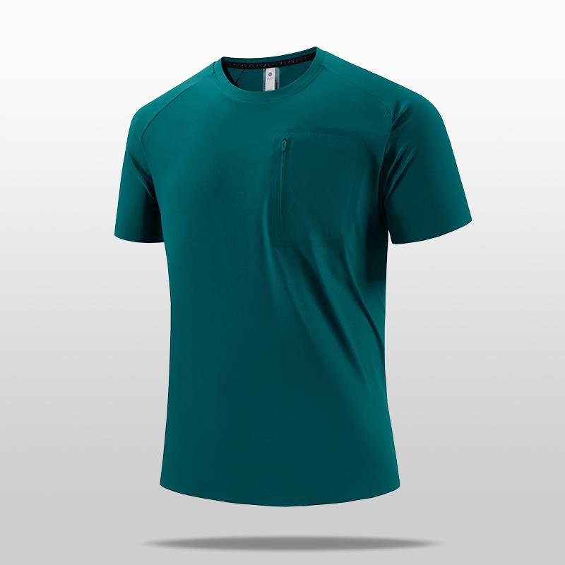 Ice Silk Short-sleeved T-shirt High-elastic Premium Cotton Round Neck Pullover Round Neck Short T Breathable Quick-drying Elastic Top