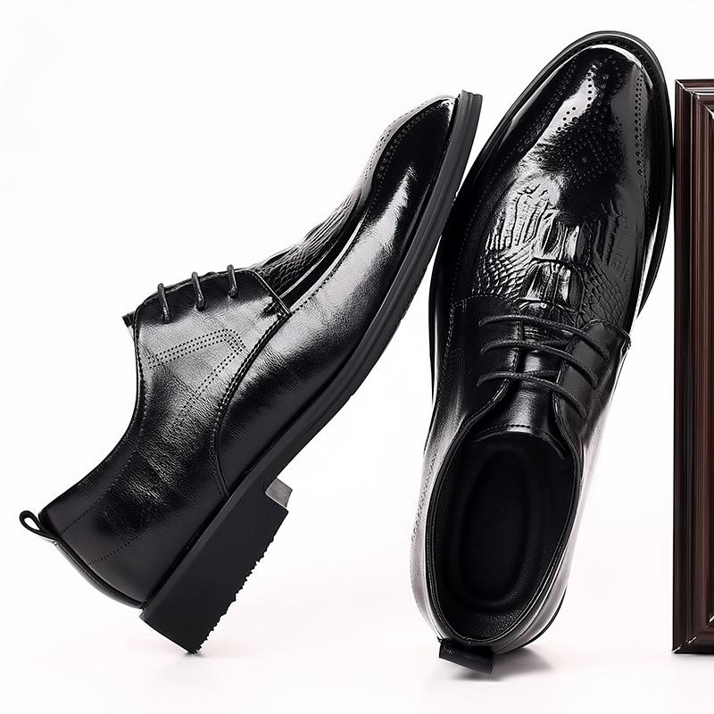 Fashion Luxury Brand Men's Glossy Leather Shoes High-end Banquet Dress Shoes Office Men's Pointed Business Shoes High-quality Versatile