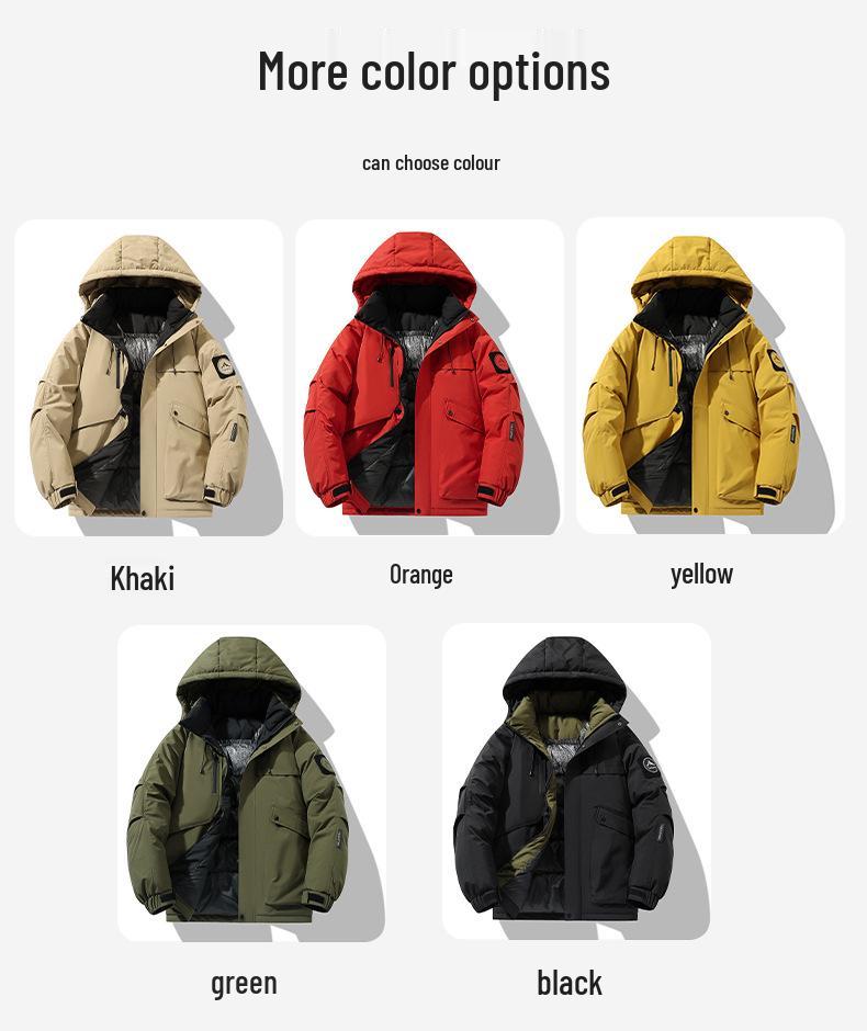 Men's Graphene-Enhanced Warm Winter Cotton Jacket - Trendy, Loose Fit, and Hooded for Casual Wear