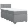 Vidaxl Letto Continentale Con Materasso, Grigio Chiaro, Tessuto, 90X200 Cm