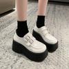 Fashion 2024Thick Bottom Loafer Increase Fashion Casual Simple Mary Jane Shoes Female Platform Slip On Women Shoes Zapatillas Mujer