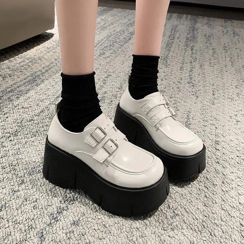 Fashion 2024Thick Bottom Loafer Increase Fashion Casual Simple Mary Jane Shoes Female Platform Slip on Women Shoes Zapatillas Mujer
