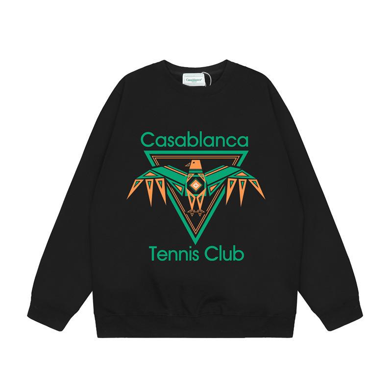 American Trendy Brand Casablanca Crew Neck Sweater Hoodie Men's Couple Ins Autumn and Winter Thickened Long-sleeved Women's T