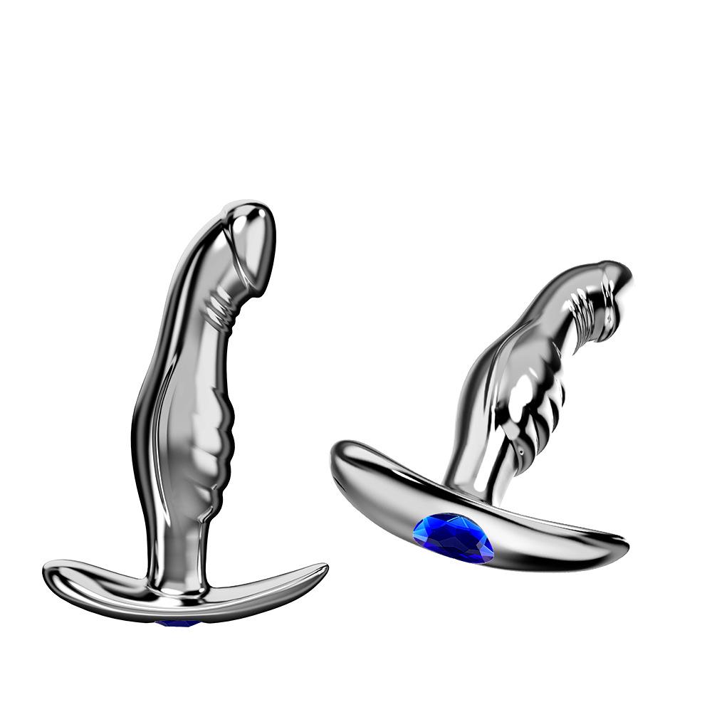 Elegante Butt Plug Metallico con Ingresso Posteriore in Lega di Alluminio