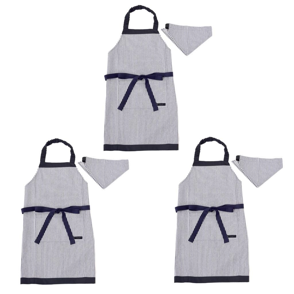 COLORFUL CANDY STYLE Apron Hickory Blue Set for For Triangle Scarf Kids Elementary School Elementary School N1230533 Children's (130-160cm)
