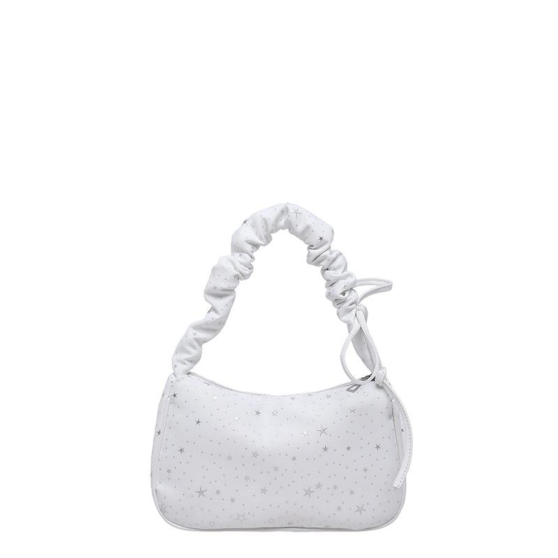 Niche design star underarm bag women's new pleated shoulder bag commuter bag highend versatile canvas bag
