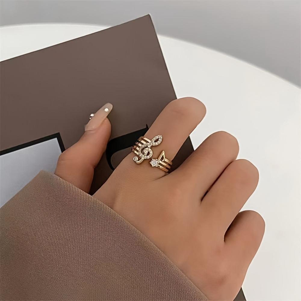 Musical Note Ring for Women, Fashionable Trend, High-end Atmosphere, Versatile Ring for Gift Selection, New for 2026