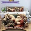 3PC Custom Name Christmas Magic Journey Bedding Set Printed Bedding Set Duvet Cover Closure Includes 1 Duvet Cover & 2 Pillowcases for All Seasons Bed